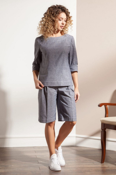 Блуза Nova Line 20219 синий - фото 3