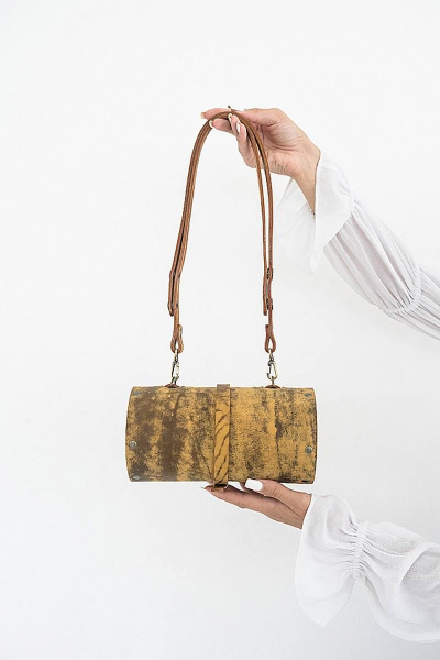 Кожаная сумка с деревянными вставками и регулировкой Because TUB VINTAGE_DYNA - фото 3