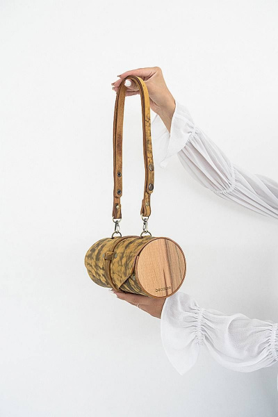 Кожаная сумка с деревянными вставками и регулировкой Because TUB VINTAGE_DYNA - фото 1