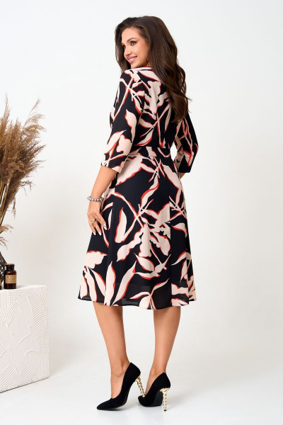 Нарядное платье с принтом и расклешенной юбкой AGATTI 5184 - фото 4