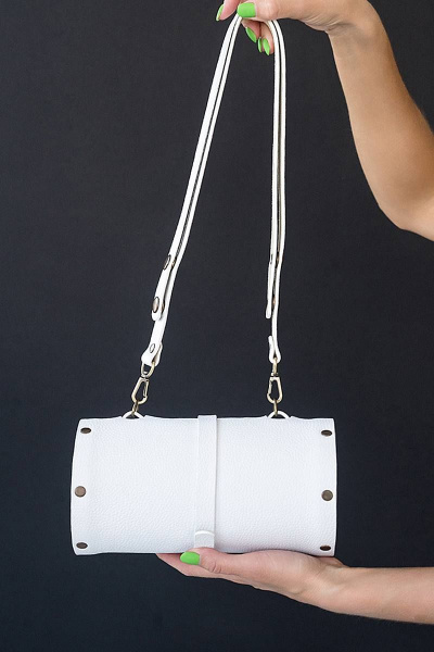 Кожаная сумка через плечо из натуральной кожи и дерева, 22х11х11 см Because TUB BEL - фото 7