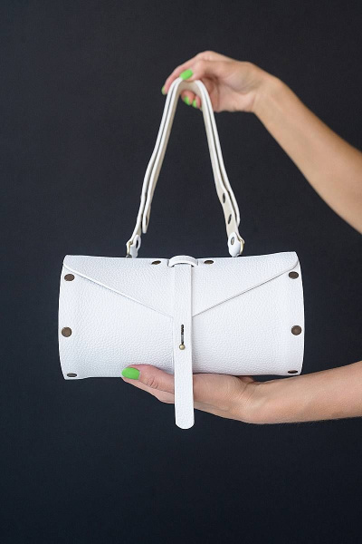 Кожаная сумка через плечо из натуральной кожи и дерева, 22х11х11 см Because TUB BEL - фото 6