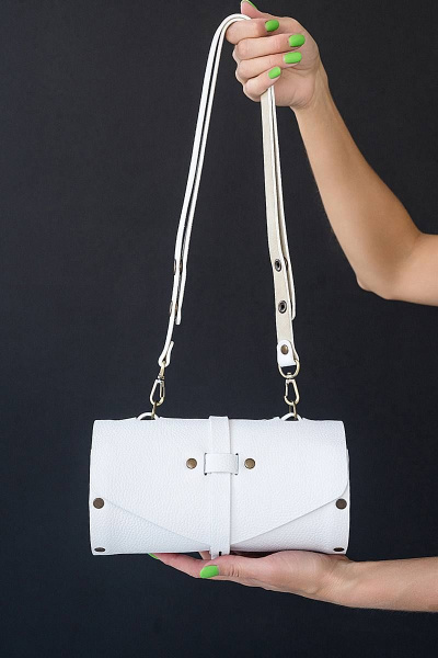 Кожаная сумка через плечо из натуральной кожи и дерева, 22х11х11 см Because TUB BEL - фото 3