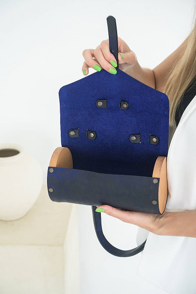 Кожаная сумка через плечо из натуральной кожи и дерева, 22х11х11 см Because TUB ULTRA - фото 7