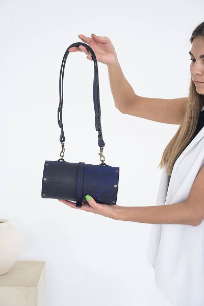 Кожаная сумка через плечо из натуральной кожи и дерева, 22х11х11 см Because TUB ULTRA - фото 4