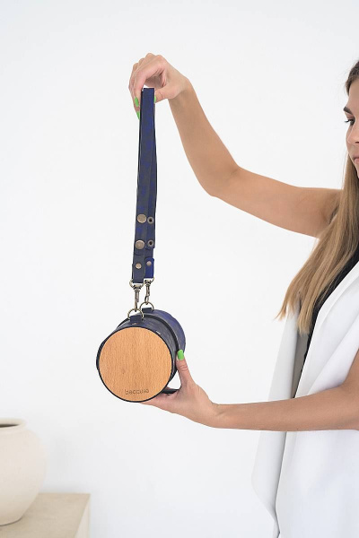 Кожаная сумка через плечо из натуральной кожи и дерева, 22х11х11 см Because TUB ULTRA - фото 3