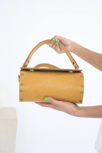 Сумка желтая из натуральной кожи с регулируемым ремнем Because ZVEZDA DYNA - фото 2