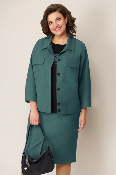 Блуза, жакет, юбка VOLNA 1309 темно-мятный - фото 4