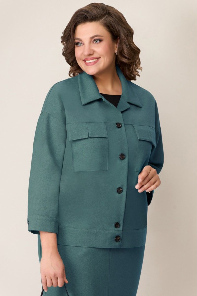 Блуза, жакет, юбка VOLNA 1309 темно-мятный - фото 5