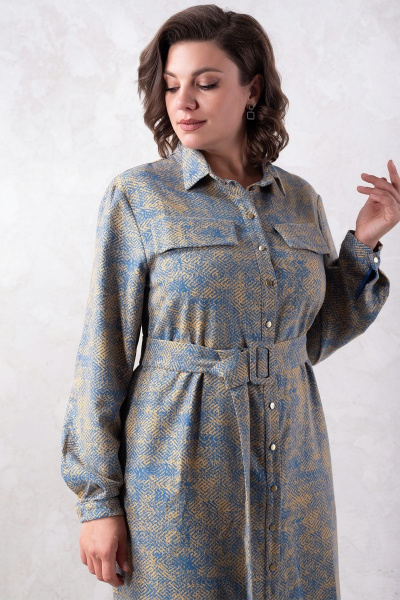 Платье-рубашка из вискозы с поясом и карманами Avanti 1404 - фото 4