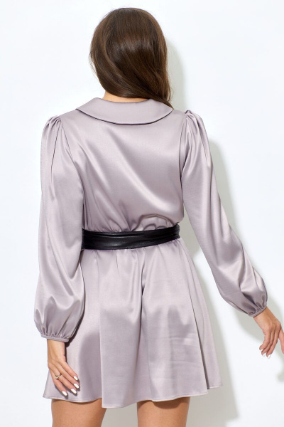 Платье из атласа со вставками и талиевой эластичной тесьмой Abbi 1017 какао - фото 13