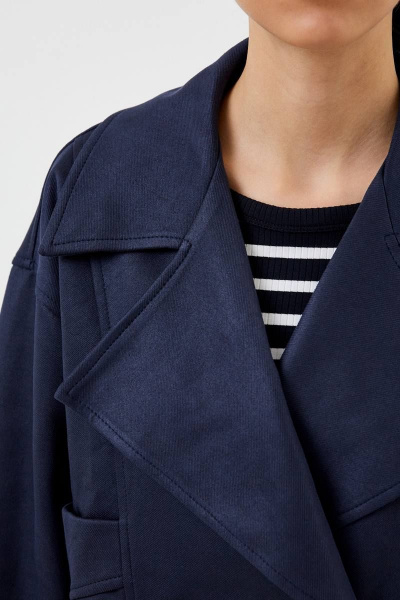 Жакет синий из вискозы и искусственной замши Patriciа NY15176 темно-синий - фото 4