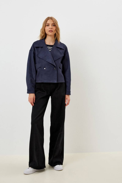 Жакет синий из вискозы и искусственной замши Patriciа NY15176 темно-синий - фото 3