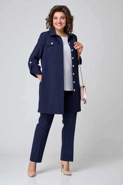 Брюки, жакет, топ Асолия 1393 темно-синий - фото 4