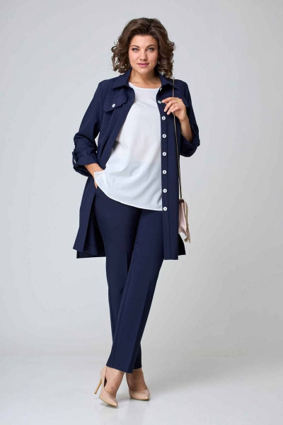 Брюки, жакет, топ Асолия 1393 темно-синий - фото 1