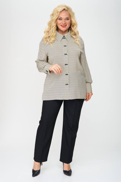 Кардиган Элль-стиль 2230а бежевый,черный_принт - фото 6