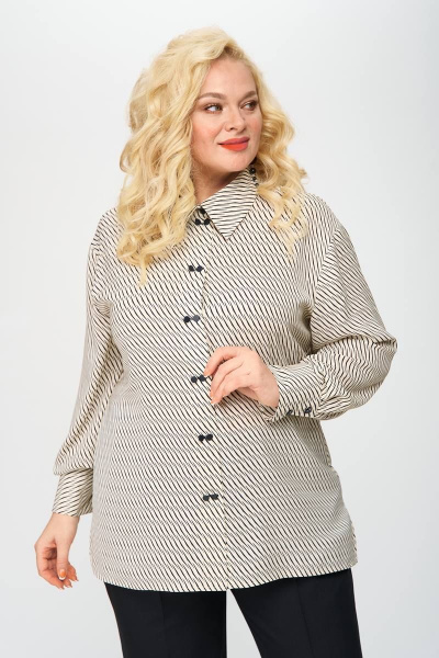 Кардиган Элль-стиль 2230а бежевый,черный_принт - фото 3