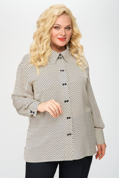 Кардиган Элль-стиль 2230а бежевый,черный_принт - фото 2