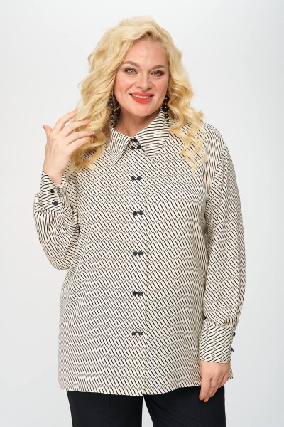 Кардиган Элль-стиль 2230а бежевый,черный_принт - фото 1