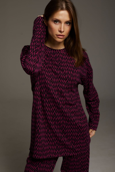 Брюки, джемпер DAVA 182 черный-фуксия - фото 2