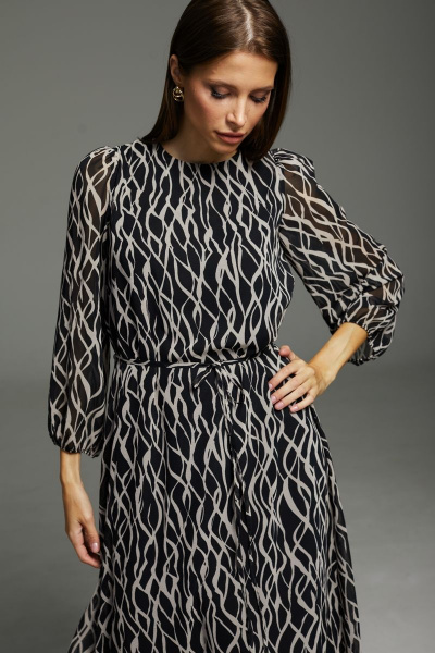 Платье DAVA 186 черный-бежевый - фото 4