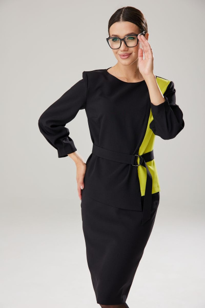 Костюм 2-ка из текстиля с ассиметрией и застежкой-молнией Ларс Стиль 795 - фото 1