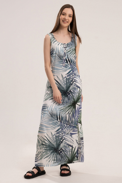 Летнее платье-сарафан в стиле на каждый день Панда 101580w голубой - фото 1