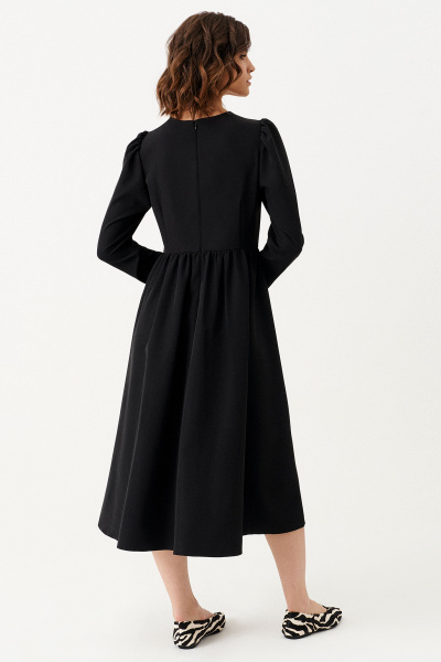 Демисезонное платье с длинными рукавами для повседневной носки Панда 152380w черный - фото 4