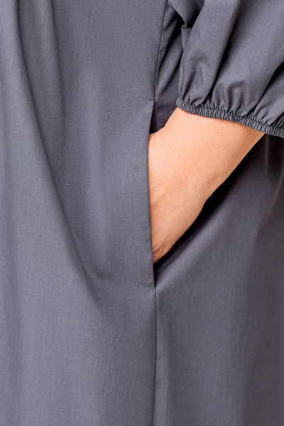Платье прямого силуэта из хлопка с карманами Swallow 675.2 графит - фото 14