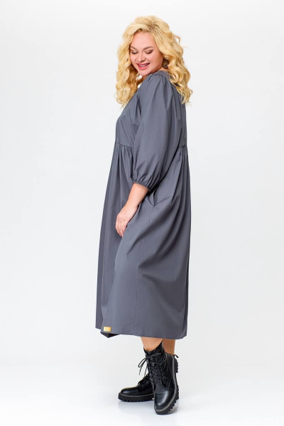 Платье прямого силуэта из хлопка с карманами Swallow 675.2 графит - фото 8