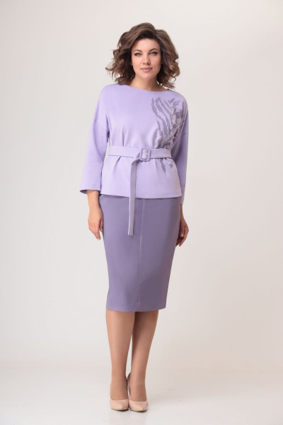 Туника, юбка Мишель стиль 1050-3 лаванда - фото 1