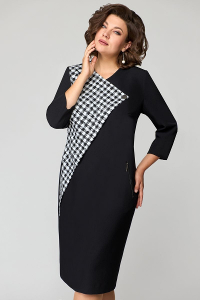 Платье Мишель стиль 1143 черный +белый - фото 11