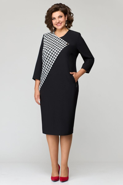 Платье Мишель стиль 1143 черный +белый - фото 10