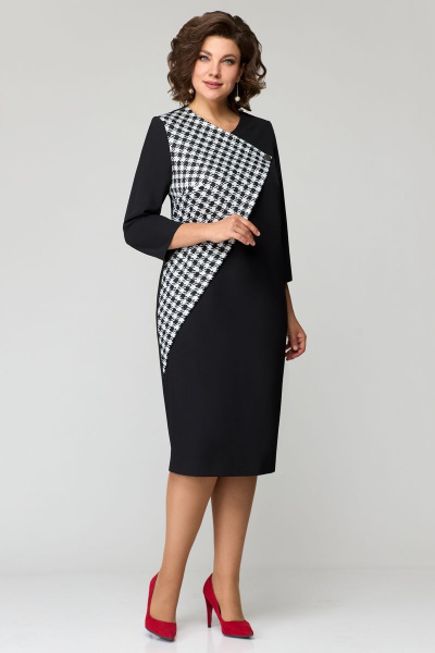 Платье Мишель стиль 1143 черный +белый - фото 9