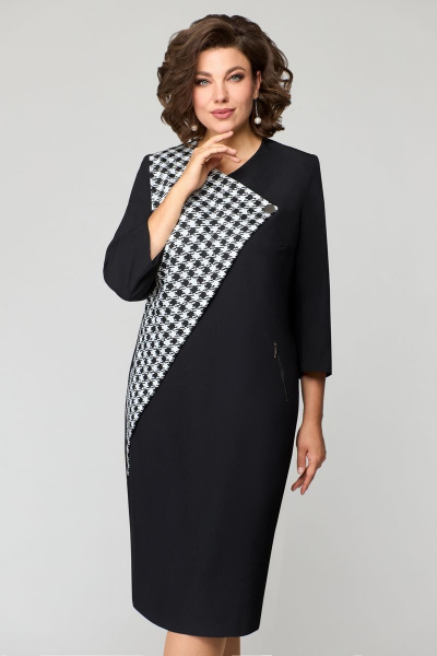 Платье Мишель стиль 1143 черный +белый - фото 8