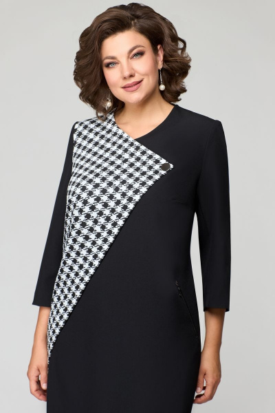 Платье Мишель стиль 1143 черный +белый - фото 7