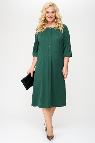 Элегантное демисезонное платье из трикотажа с рельефами Algranda А3949-2-4 - фото 1