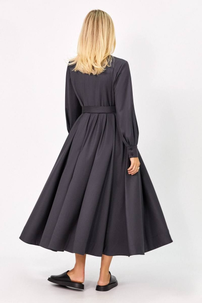 Платье на запах с пышной юбкой и V-образным вырезом Rivoli 7141.1 графит - фото 3
