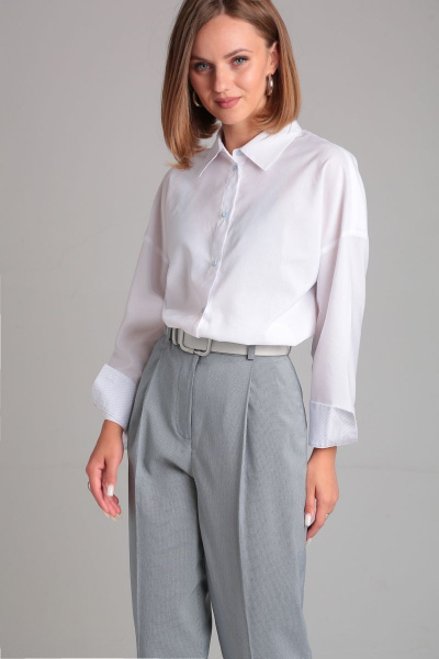 Классические брюки из костюмной ткани со свободным кройом Mixan 3045 - фото 4