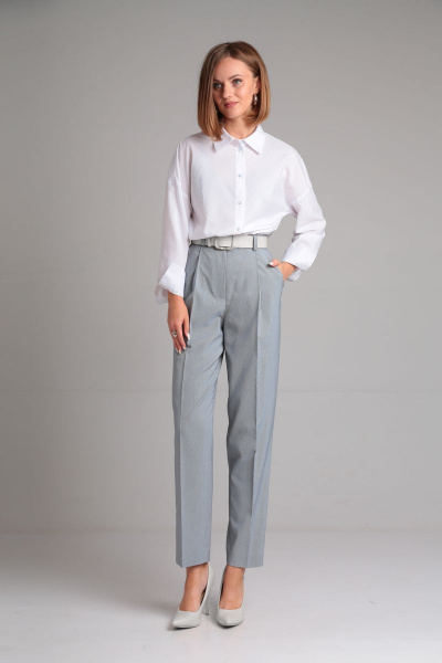 Классические брюки из костюмной ткани со свободным кройом Mixan 3045 - фото 1