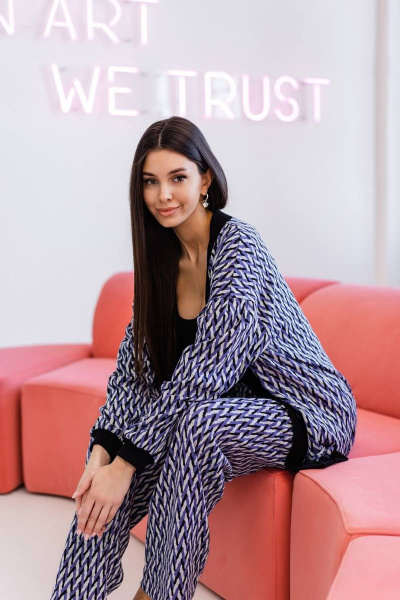 Брюки Ivera 2027Т сиреневый, черный - фото 6