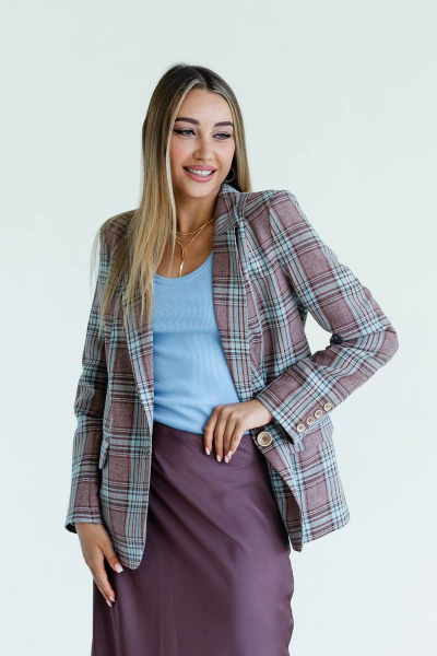 Классический кроп-топ из кошкорсе с округлым вырезом Ivera 5063 голубой - фото 3