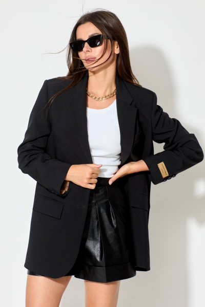 Жакет свободный стиль на пуговицах на демисезон SILVERSPICE S-2317 - фото 3