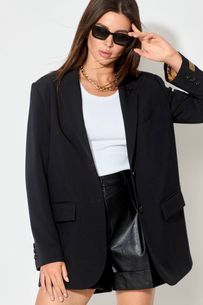 Жакет свободный стиль на пуговицах на демисезон SILVERSPICE S-2317 - фото 1