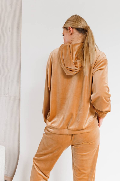 Брюки и худи из бархата в стиле casual с резинками Edibor 2060 - фото 2