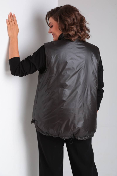 Демисезонная жилетка из плащёвой ткани двухсторонняя Диомант 1897 хаки/черный - фото 14