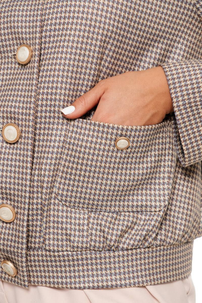 Брюки, бомбер Beautiful&Free 6052 гусиная_лапка+бежевый - фото 8