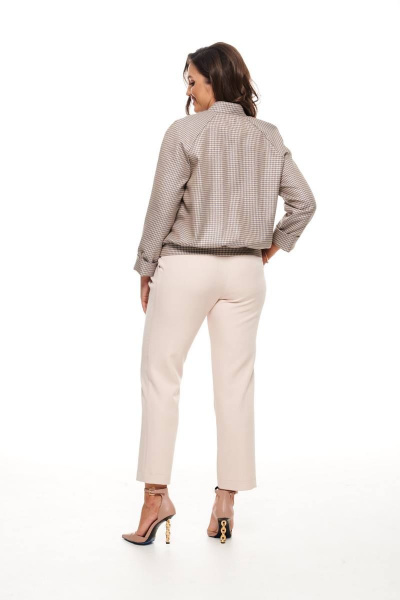 Брюки, бомбер Beautiful&Free 6052 гусиная_лапка+бежевый - фото 4