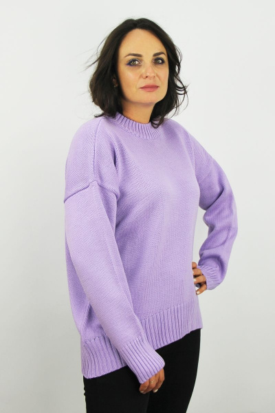 Фиолетовый джемпер из вязаного трикотажа для демисезона Полесье С1288-22 3С3051-Д43 170,176 сиреневый_бриз - фото 2