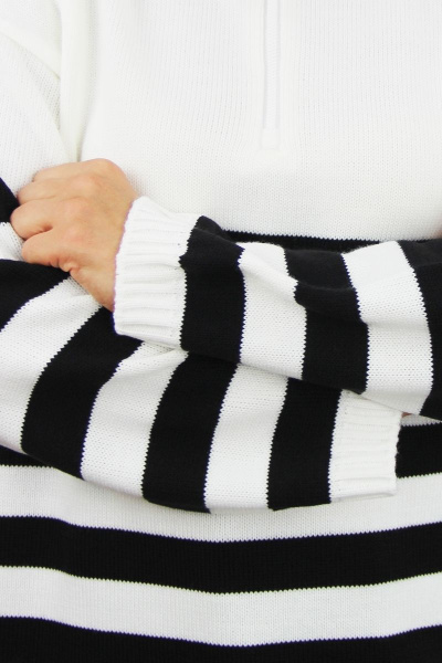 белый джемпер из трикотажа со спущенными плечами и удлинённым рукавом Полесье С1425-22 3С3075-Д43 170,176 супербелый - фото 3